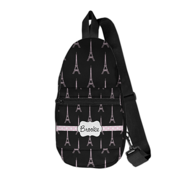 Custom Black Eiffel Tower Sling Bag (Personalized)