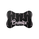 Black Eiffel Tower Bone Shaped Dog Food Mat (Small) (Personalized)