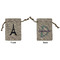 Black Eiffel Tower Small Burlap Gift Bag - Front & Back (Personalized)
