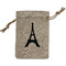 Black Eiffel Tower Small Burlap Gift Bag - Front