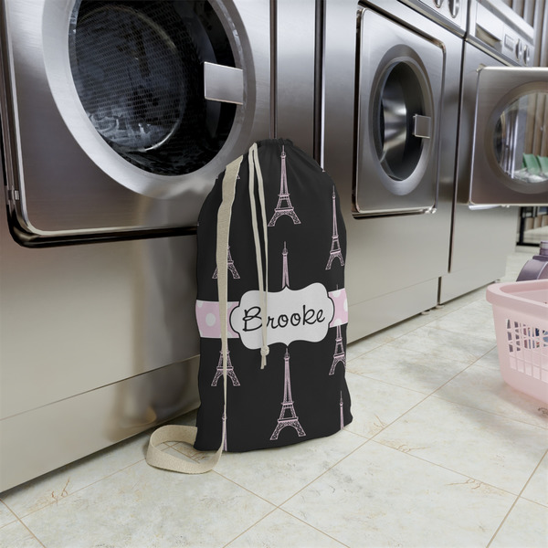 Black Eiffel Tower Small Landry Bag - In Context