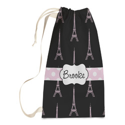 Black Eiffel Tower Laundry Bags - Small (Personalized)