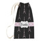 Black Eiffel Tower Small Laundry Bag - Front View