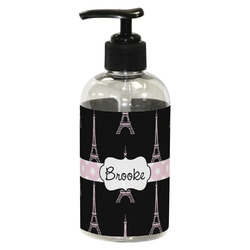 Black Eiffel Tower Plastic Soap / Lotion Dispenser (8 oz - Small - Black) (Personalized)