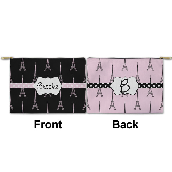 Black Eiffel Tower Small Zipper Pouch Approval (Front and Back)