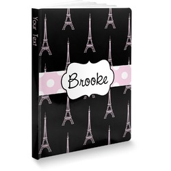 Black Eiffel Tower Softbound Notebook - 7.25" x 10" (Personalized)