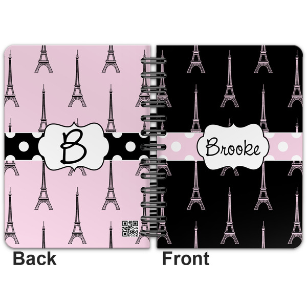 Black Eiffel Tower Spiral Journal 5 x 7 - Apvl