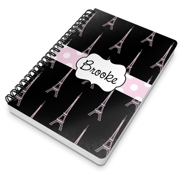 Black Eiffel Tower Spiral Journal 7 x 10 - Main