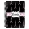 Black Eiffel Tower Spiral Journal Large - Front View