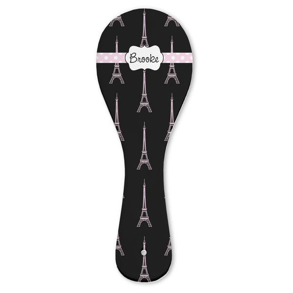 Custom Black Eiffel Tower Ceramic Spoon Rest (Personalized)