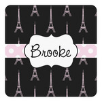Black Eiffel Tower Square Decal (Personalized)