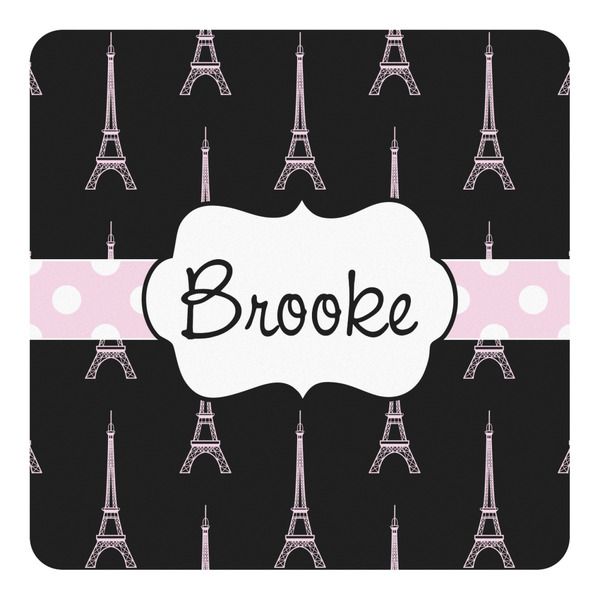Custom Black Eiffel Tower Square Decal - Small (Personalized)