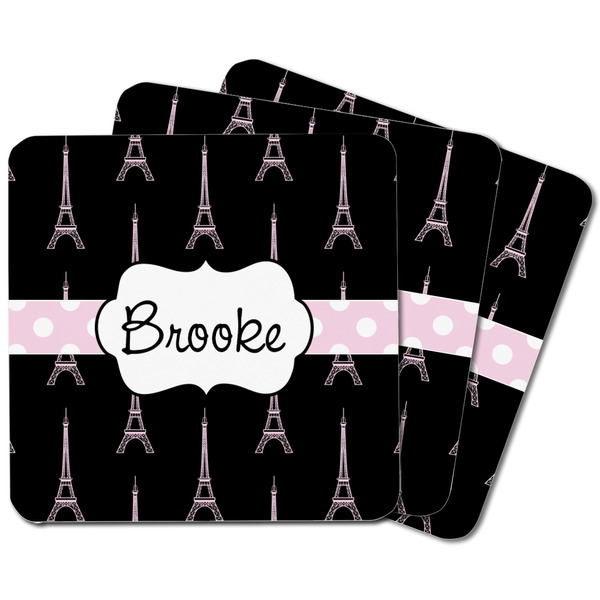 Black Eiffel Tower Square Fridge Magnet - MAIN