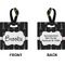 Black Eiffel Tower Square Luggage Tag (Front + Back)