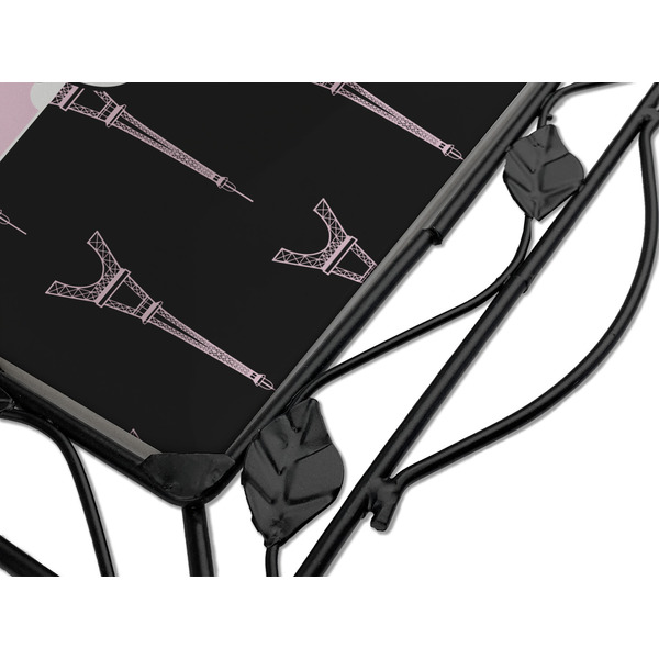 Black Eiffel Tower Square Trivet - Detail