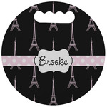 Black Eiffel Tower Stadium Cushion (Round) (Personalized)