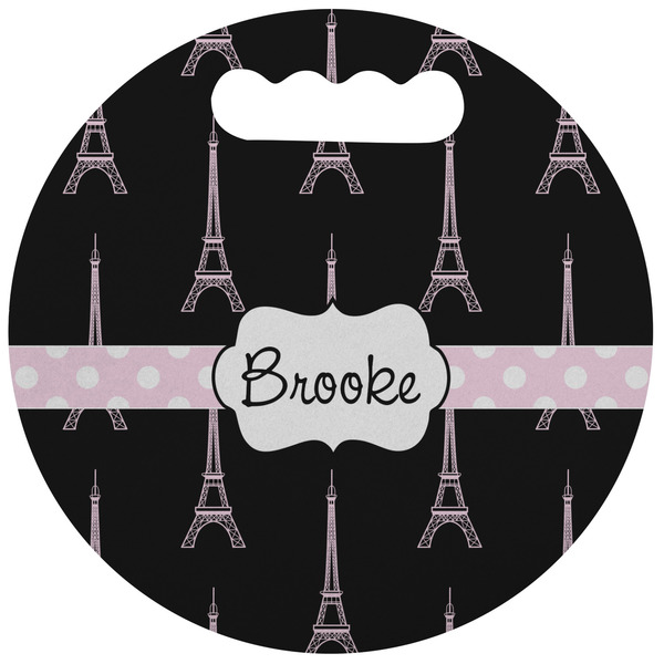 Custom Black Eiffel Tower Stadium Cushion (Round) (Personalized)
