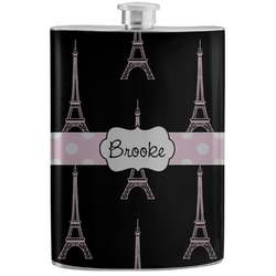 Black Eiffel Tower Stainless Steel Flask (Personalized)