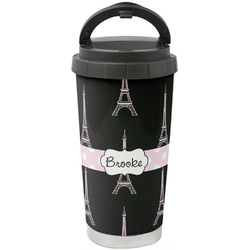 Black Eiffel Tower Stainless Steel Coffee Tumbler (Personalized)