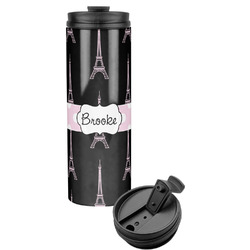 Black Eiffel Tower Stainless Steel Skinny Tumbler (Personalized)