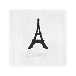 Black Eiffel Tower Cocktail Napkins (Personalized)