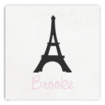 Black Eiffel Tower Paper Dinner Napkins (Personalized)