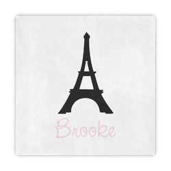 Black Eiffel Tower Decorative Paper Napkins (Personalized)