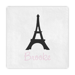 Black Eiffel Tower Standard Decorative Napkins (Personalized)