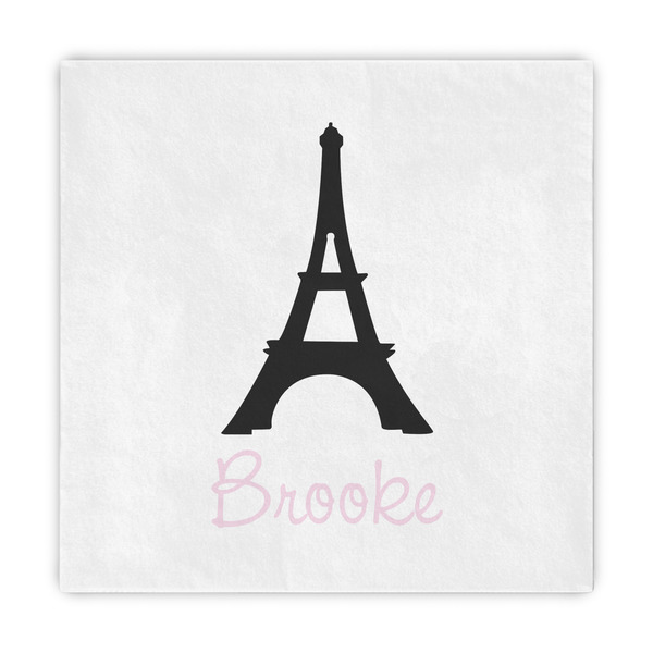 Custom Black Eiffel Tower Standard Decorative Napkins (Personalized)