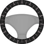 Black Eiffel Tower Steering Wheel Cover (Personalized)
