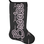 Black Eiffel Tower Holiday Stocking - Neoprene (Personalized)