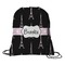 Black Eiffel Tower Drawstring Backpack (Personalized)