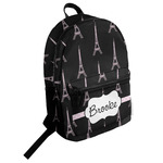 Black Eiffel Tower Student Backpack (Personalized)