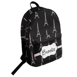 Black Eiffel Tower Student Backpack (Personalized)