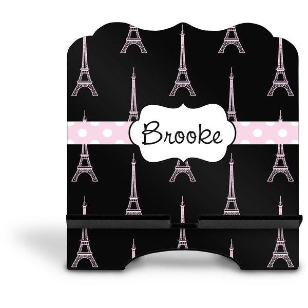 Black Eiffel Tower Stylized Tablet Stand - Front without iPad