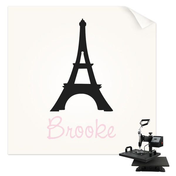 Custom Black Eiffel Tower Sublimation Transfer - Shirt Back / Men (Personalized)