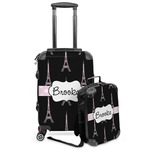 Black Eiffel Tower Kids 2-Piece Luggage Set - Suitcase & Backpack (Personalized)