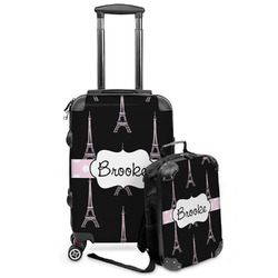 Black Eiffel Tower Kids 2-Piece Luggage Set - Suitcase & Backpack (Personalized)