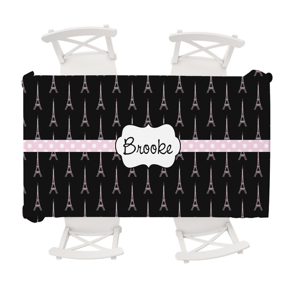 Custom Black Eiffel Tower Tablecloth - 58"x102" (Personalized)