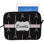 Black Eiffel Tower Tablet Case / Sleeve - Large (Personalized)