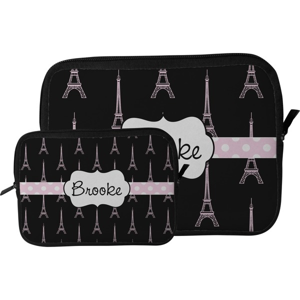 Black Eiffel Tower Tablet Sleeve (Size Comparison)