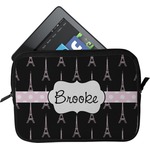 Black Eiffel Tower Tablet Case / Sleeve - Small (Personalized)