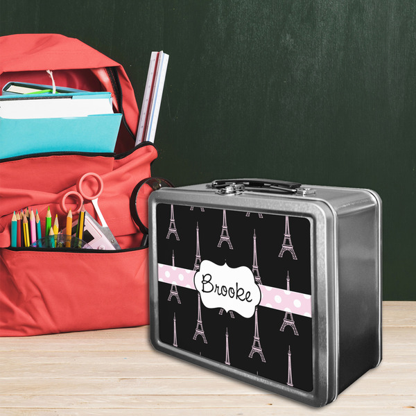 Black Eiffel Tower Tin Lunchbox - LIFESTYLE