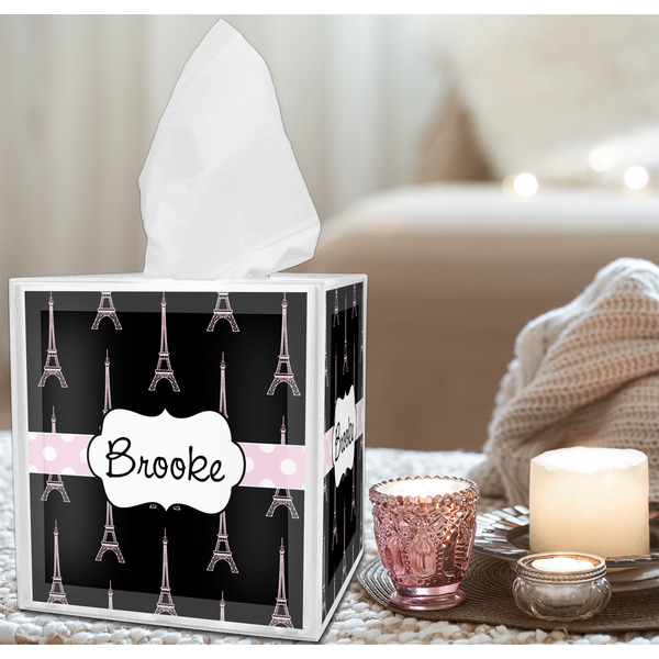 Black Eiffel Tower Tissue Box - LIFESTYLE