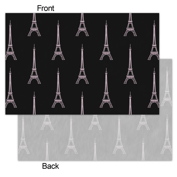 Black Eiffel Tower Tissue Paper - Heavyweight - Small - Front & Back