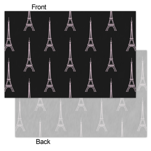 Black Eiffel Tower Tissue Paper - Lightweight - Small - Front & Back