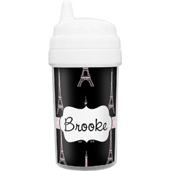 Black Eiffel Tower Toddler Sippy Cup (Personalized)