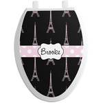 Black Eiffel Tower Toilet Seat Decal - Elongated (Personalized)