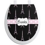 Black Eiffel Tower Toilet Seat Decal (Personalized)