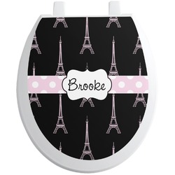 Black Eiffel Tower Toilet Seat Decal (Personalized)
